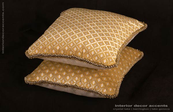 Old World Weavers cut velvet fabric decorative pillows for elegant and luxurious iterior decor accents