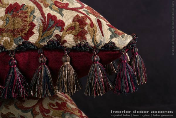 Extravegant chenille brocade decorative designer pillows from stunning kravet couture fabric with old world weavers backing velvet for transitional and traditional interior design and elegant home decor accents
