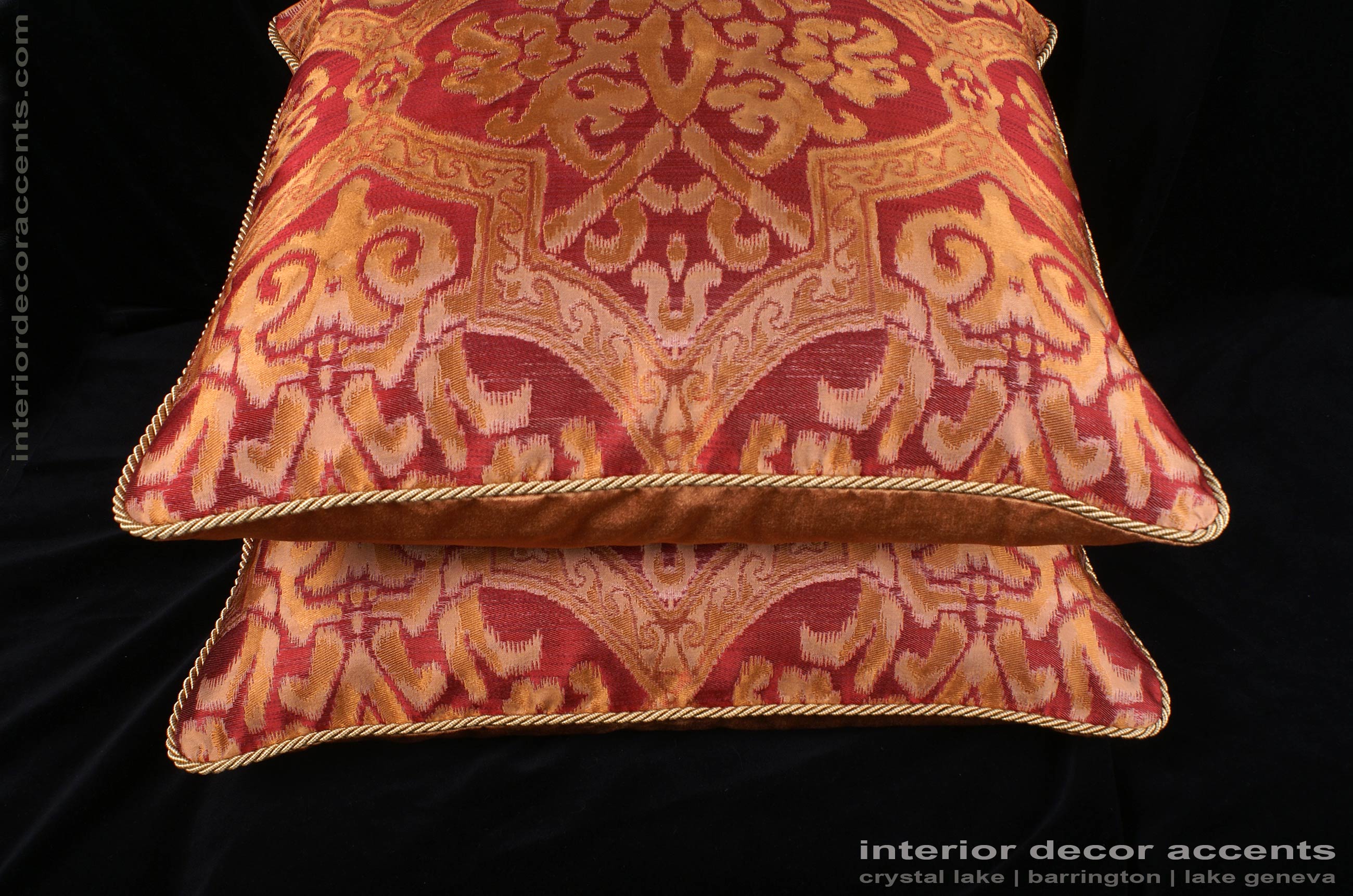 Lee Jofa Silk Damask Kravet Gold Velvet Large Designer Pillows with regard to The Brilliant  decorative pillows damask intended for Property