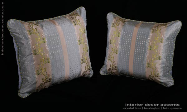 Silk brocade decorative accent pillows in scalamandre and lee jofa for traditional and transitional home decor accents and interior design