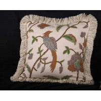 Hand-woven G.P. J. Baker Crewel and Clarence Velvet Single Pillow