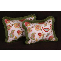 Jacobean Print - Pierre Frey Strie Velvet Designer Pillows
