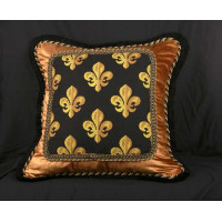 Scalamandre Epingle with Silk and Velvet - Luxury Decorative Pillow