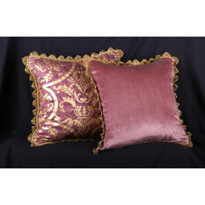 Lee Jofa  18 Purple Floral Linen with Velvet Backing