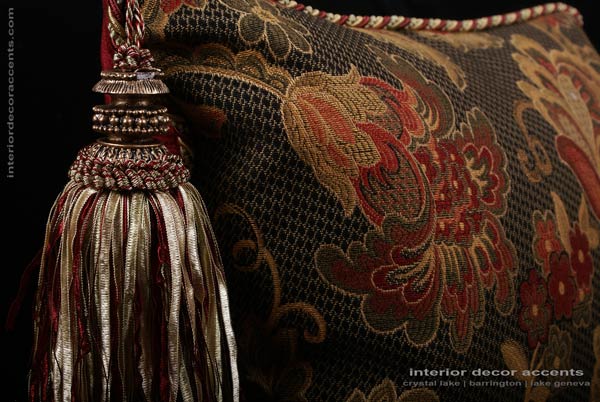 Stroheim floral brocade decorative designer pillows for elegant and luxurious interior home decor accents